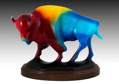 Bison Colorful Bronze Sculpture | Big Thunder
