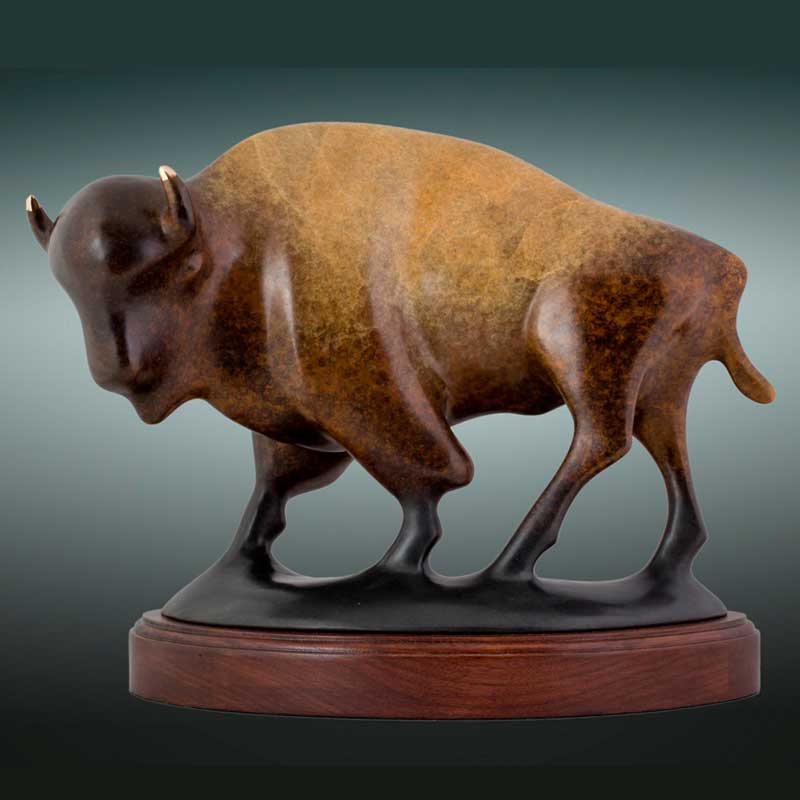 Buffalo Bronze Sculpture, Big Thunder