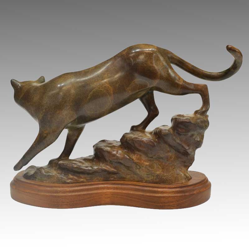 Bronze Cougar Sculpture - Back