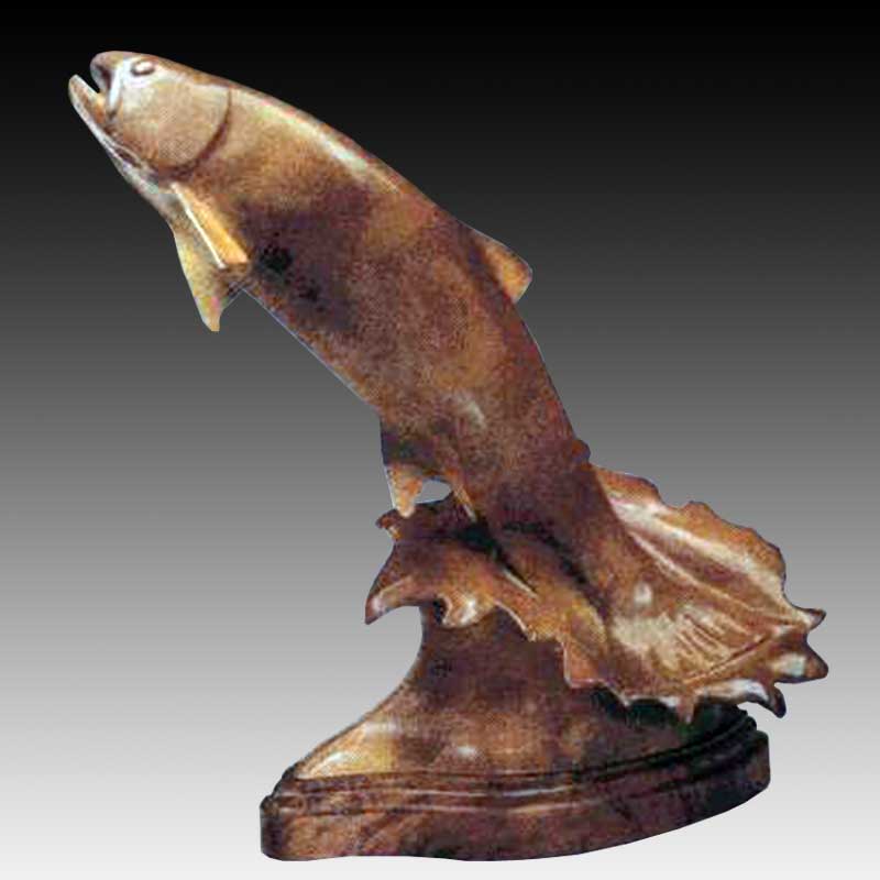Bronze Trout Sculpture, The Fighter