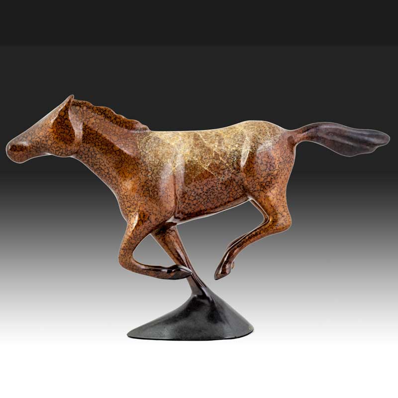 Horse Bronze Sculpture, Side View
