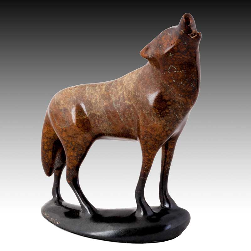 Wolf Bronze Sculpture, Call of the Wild