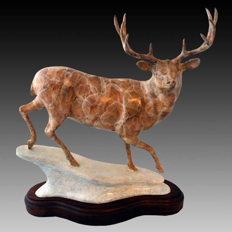 Bronze Mule Deer Sculpture, Aspen Aristocrat