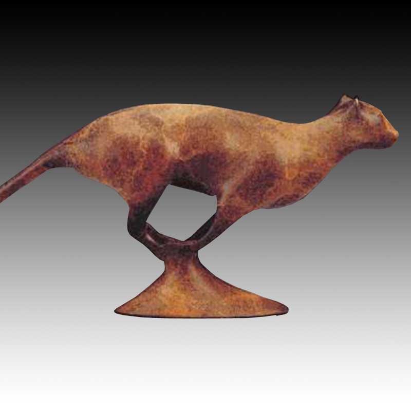 Bronze Bobcat Sculpture, The Hunter