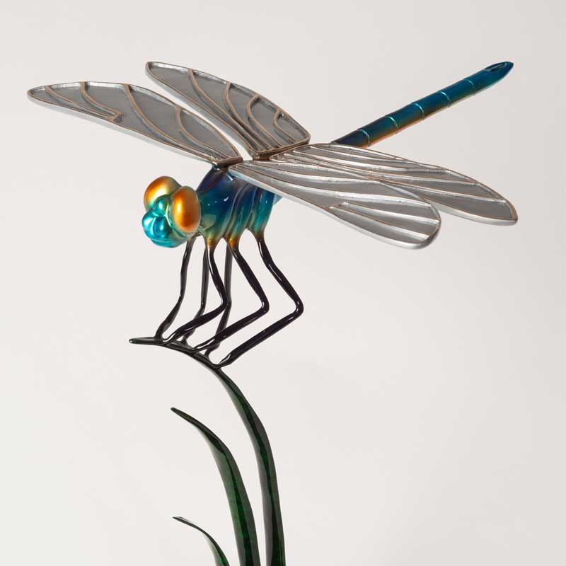 Dragonfly Blue Bronze Sculpture