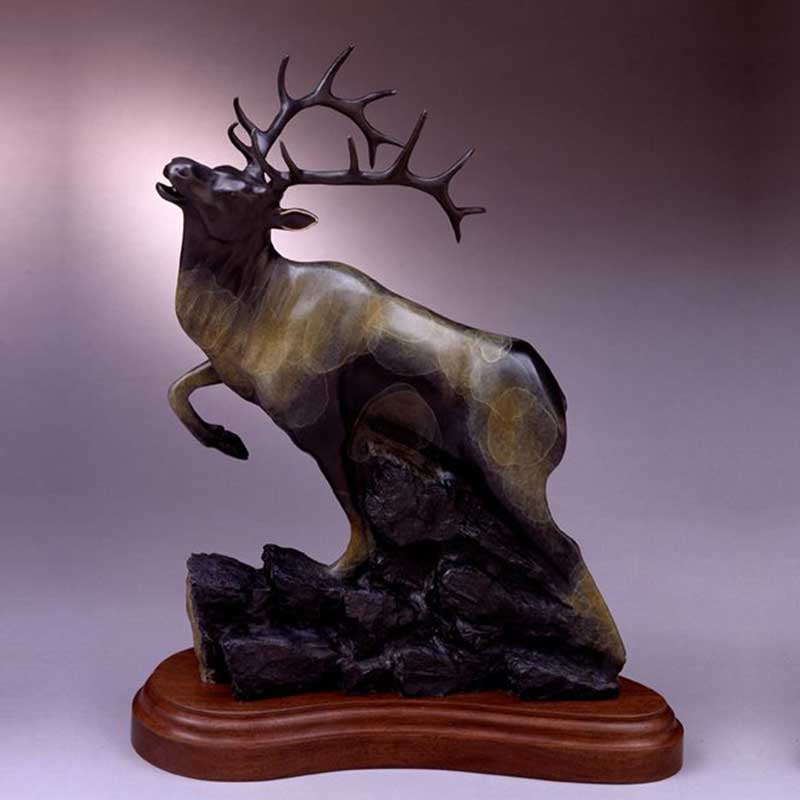 Bronze Elk Sculpture, September's Song