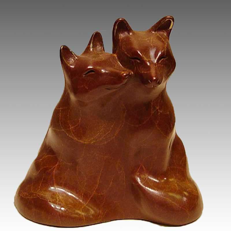 Fox Bronze Sculpture, Little Lovers