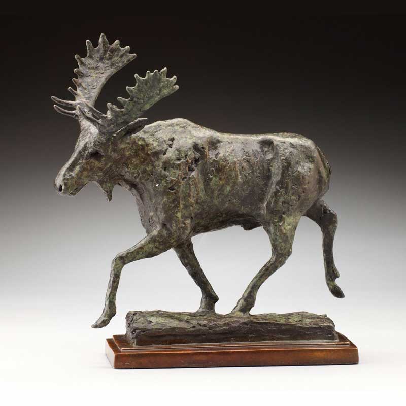 Rustic Bronze Moose Sculpture, Moovin Out