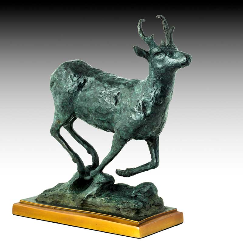 Pronghorn bronze sculpture, Prairie Pronghorn