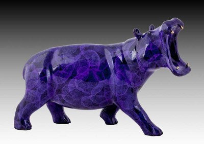 Hippo Purple Bronze Sculpture | Say Ahh