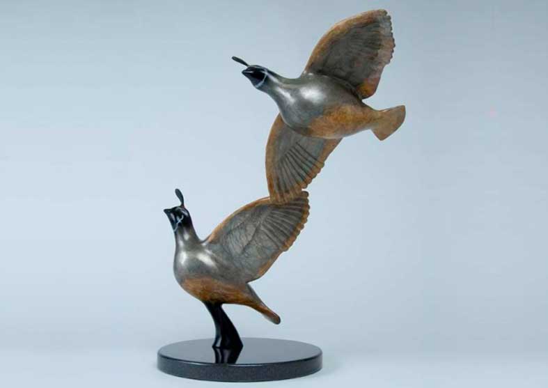 Quail Bronze Sculpture | Wingbeat