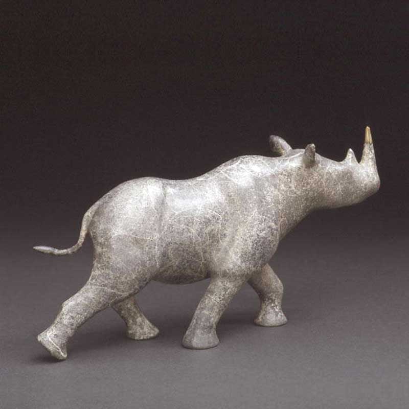 Rhino bronze sculpture, Locomotion
