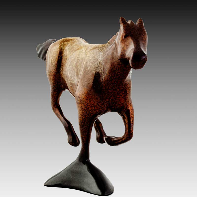 Wildfire Horse Bronze Sculpture, Front View